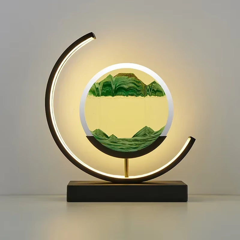 Enchanting LED Moving Sand Art Table Lamp - Quicksand Night Light with 3D Sandscape for Home Decor and Unique Gifts