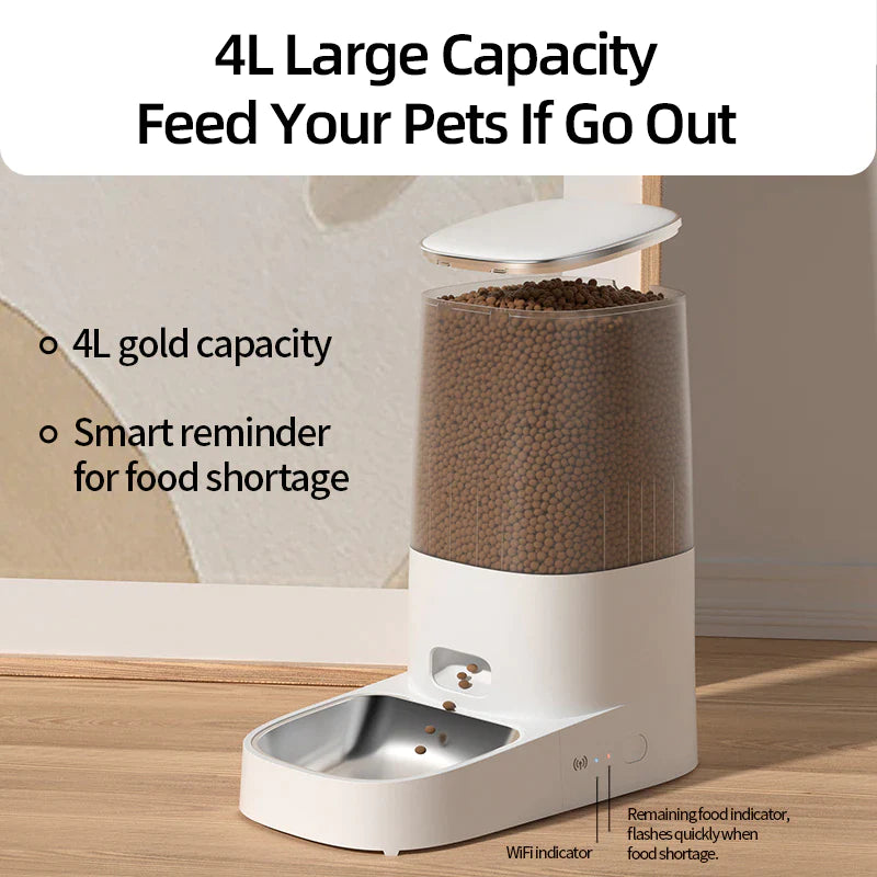 Revolutionize Your Pet Care with the ROJECO Smart Automatic Cat Feeder - WiFi & Remote Control Enabled for Hassle-Free Feeding!