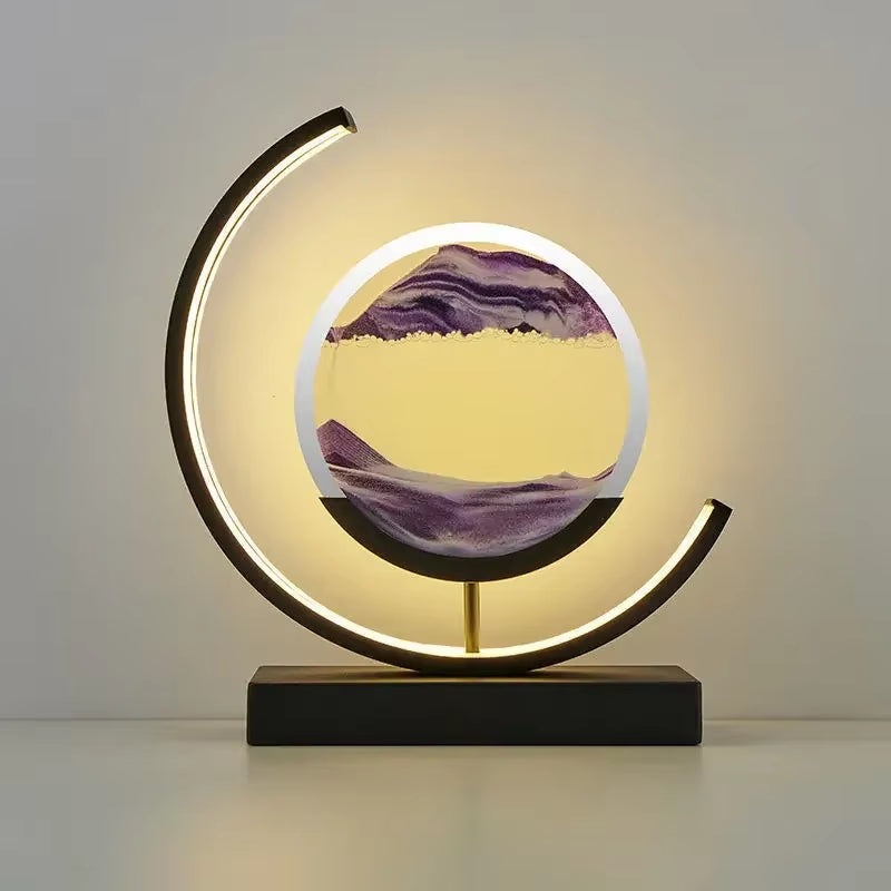 Enchanting LED Moving Sand Art Table Lamp - Quicksand Night Light with 3D Sandscape for Home Decor and Unique Gifts