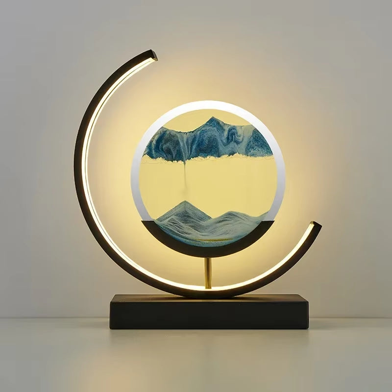 Enchanting LED Moving Sand Art Table Lamp - Quicksand Night Light with 3D Sandscape for Home Decor and Unique Gifts